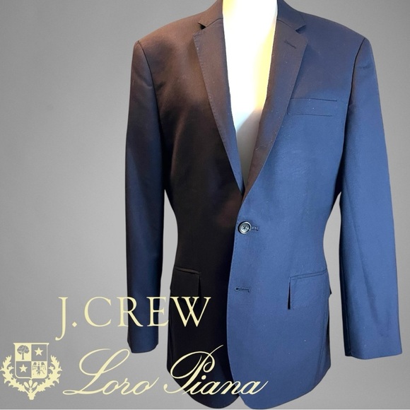 J CREW / LORO PIANA Ludlow Slim-fit deep navy suit jacket in Italian wool 40S - Picture 1 of 6
